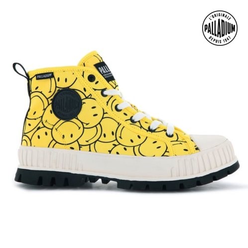 Bottes Palladium Pallashock Smiley Ao Homme Jaune | FR GLQ207U